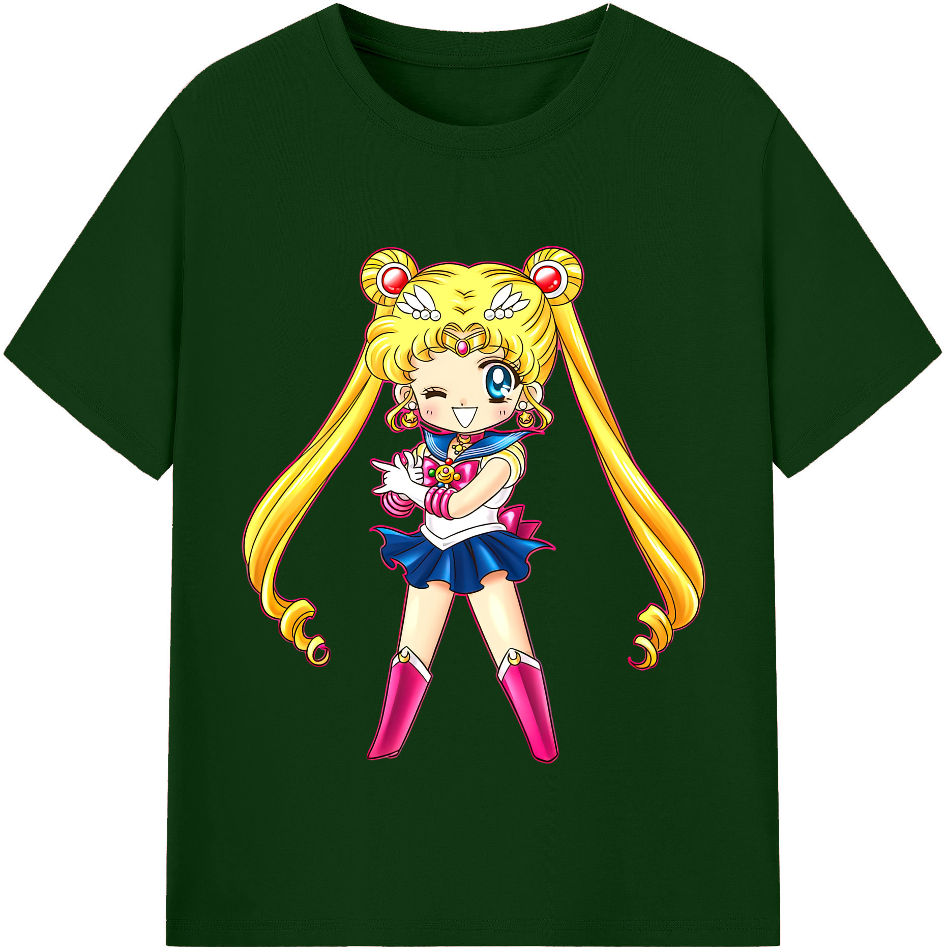 （画像用） 美少女戦士セーラームーン 月野 うさぎ つきの うさぎ Sailor Moon Tsukino Usagi 綿100％半袖Tシャツ（フロントプリント）
